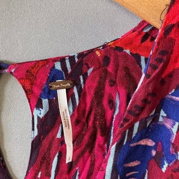 Free People Aubrey Romper Long Sleeve Jumpsuit Plunging Neckline Size 2 - Picture 6 of 8